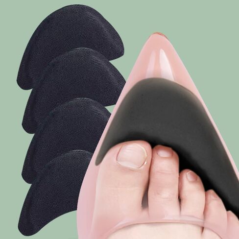 2PAIRS Soft Sponge Forefoot Insert Pads for Women Adjust Size High Heel Filler Insoles Forefoot Toe Plug Cushion,Black in Saudi Arabia