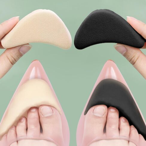 2PAIRS Soft Sponge Forefoot Insert Pads for Women Adjust Size High Heel Filler Insoles Forefoot Toe Plug Cushion,Black in Saudi Arabia