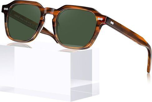 CARFIA Polarized Sunglasses for Men UV400 Protection, Retro Sun Glasses with Acetate Square Frame for Driving Fishing CA5405 in Saudi Arabia