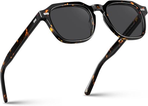 CARFIA Polarized Sunglasses for Men UV400 Protection, Retro Sun Glasses with Acetate Square Frame for Driving Fishing CA5405 in Saudi Arabia