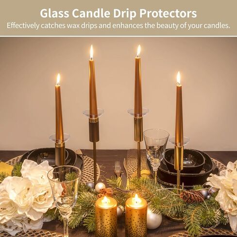 24 Pcs Candle Drip Protectors, Bobeches for Candlestick, Candle Wax Catcher, Candle Rings for Tapers, Ideal Choice for Home, Church, Wedding, Party in Saudi Arabia