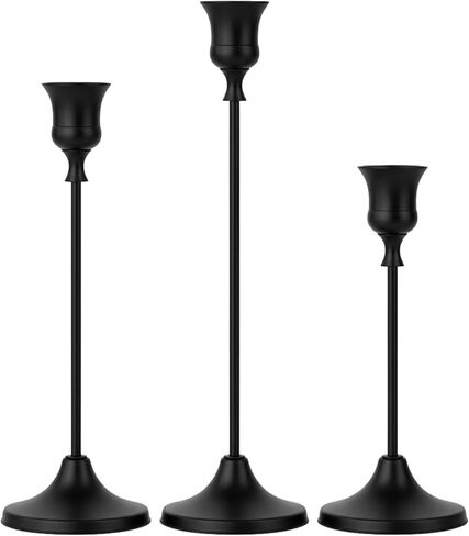 4 Sets(12 Pcs) Brass Tapered Candle Holder,Candlestick Tall Metal Candlestick Holders for Table Centerpiece Home Decor for Wedding Fireplace Mantel Housewarming Gift Fits 3/4 Inch Thick Candles in Saudi Arabia