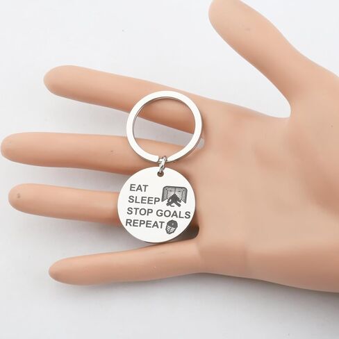 BEKECH Hockey Goalie Keychain Hockey Goalie Player Keychain Ice Hockey Jewelry Hockey Mom Gift Hockey Goalie Goaltender Gift in Saudi Arabia