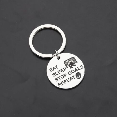 BEKECH Hockey Goalie Keychain Hockey Goalie Player Keychain Ice Hockey Jewelry Hockey Mom Gift Hockey Goalie Goaltender Gift in Saudi Arabia