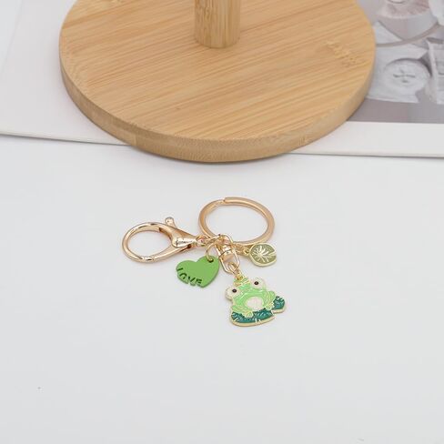 2 قطعة حقيبة سلسلة مفاتيح الضفدع Charms لطيف الحيوان الضفدع ديكور مفتاح سلسلة حلقة هدايا لحقيبة يد محفظة الرجال النساء الفتيان الفتيات in Saudi Arabia