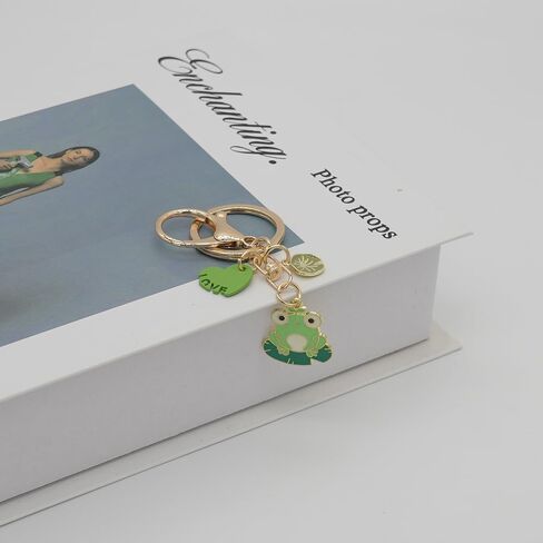 2 قطعة حقيبة سلسلة مفاتيح الضفدع Charms لطيف الحيوان الضفدع ديكور مفتاح سلسلة حلقة هدايا لحقيبة يد محفظة الرجال النساء الفتيان الفتيات in Saudi Arabia