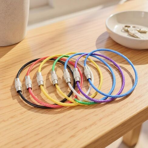 7-Pack Flexible Key Rings with Screw Lock, Secure Loops for Keys, Luggage, and Accessories 2.0 * 150mm in Saudi Arabia