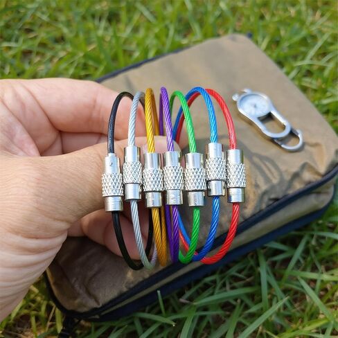 7-Pack Flexible Key Rings with Screw Lock, Secure Loops for Keys, Luggage, and Accessories 2.0 * 150mm in Saudi Arabia