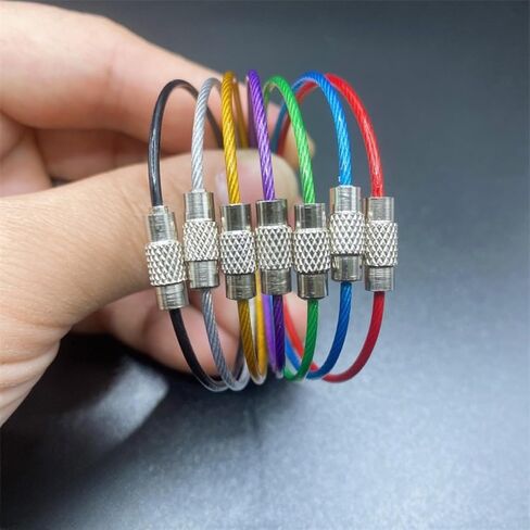 7-Pack Flexible Key Rings with Screw Lock, Secure Loops for Keys, Luggage, and Accessories 2.0 * 150mm in Saudi Arabia