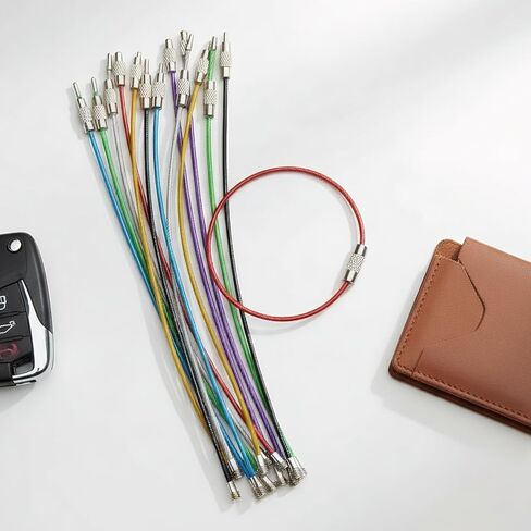 7-Pack Flexible Key Rings with Screw Lock, Secure Loops for Keys, Luggage, and Accessories 2.0 * 150mm in Saudi Arabia