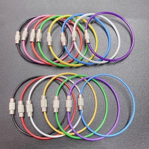 7-Pack Flexible Key Rings with Screw Lock, Secure Loops for Keys, Luggage, and Accessories 2.0 * 150mm in Saudi Arabia