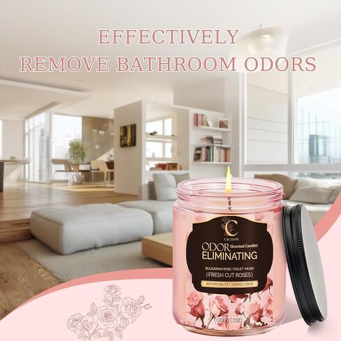 4 Pack Odor Eliminating Candles Set for Pet Smoke, Scented Candles for Home Decor Non Toxic Soy Wax Candle for Relaxing Stress Relief Women Men, 40 Hours Burning Time, House Warming Gifts for Host in Saudi Arabia