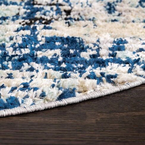 Rugs.com Tucson Collection Rug - سجادة منخفضة زرقاء مستديرة بطول 5 أقدام مثالية للمطابخ وغرف الطعام in Saudi Arabia