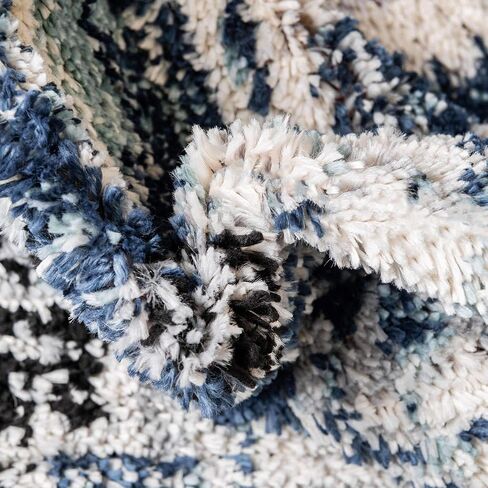 Rugs.com Tucson Collection Rug - سجادة منخفضة زرقاء مستديرة بطول 5 أقدام مثالية للمطابخ وغرف الطعام in Saudi Arabia