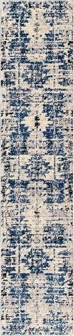 Rugs.com Tucson Collection Rug - سجادة منخفضة زرقاء مستديرة بطول 5 أقدام مثالية للمطابخ وغرف الطعام in Saudi Arabia