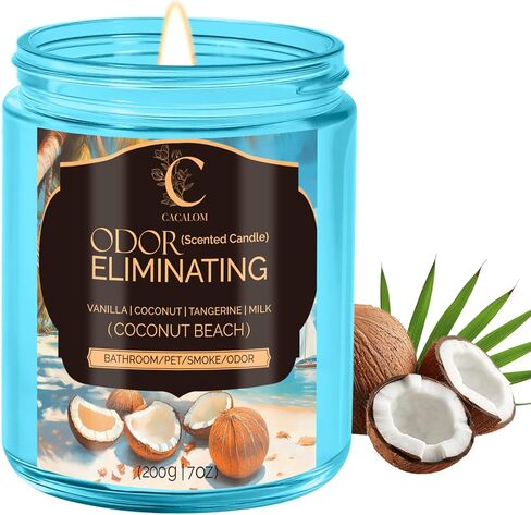4 Pack Odor Eliminating Candles Set for Pet Smoke, Scented Candles for Home Decor Non Toxic Soy Wax Candle for Relaxing Stress Relief Women Men, 40 Hours Burning Time, House Warming Gifts for Host in Saudi Arabia