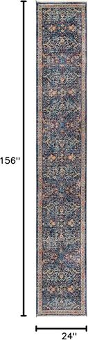 Unique Loom Lola Collection Area Rug - Vivacious (2' x 13' Runner, Navy Blue/Light Blue) in Saudi Arabia