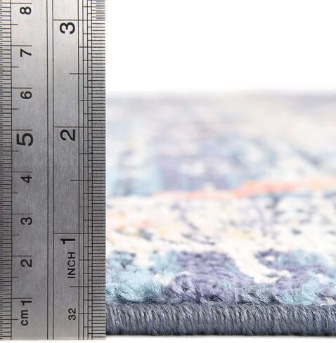Unique Loom Lola Collection Area Rug - Vivacious (2' x 13' Runner, Navy Blue/Light Blue) in Saudi Arabia