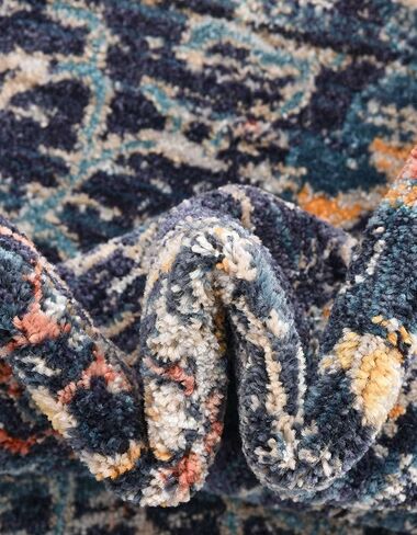 Unique Loom Lola Collection Area Rug - Vivacious (2' x 13' Runner, Navy Blue/Light Blue) in Saudi Arabia