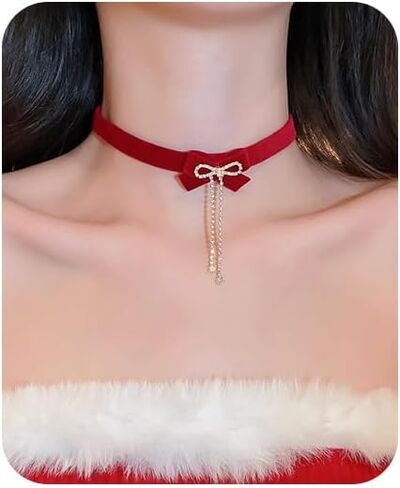 Gothic Lace Choker Necklace Steampunk Black Crystal Tassel Choker Necklace Sexy Costume Party in Saudi Arabia