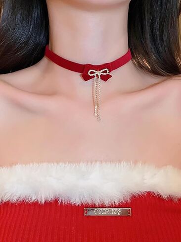 Gothic Lace Choker Necklace Steampunk Black Crystal Tassel Choker Necklace Sexy Costume Party in Saudi Arabia
