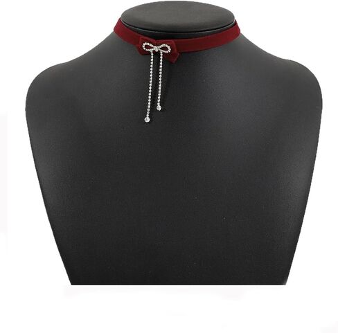 Gothic Lace Choker Necklace Steampunk Black Crystal Tassel Choker Necklace Sexy Costume Party in Saudi Arabia