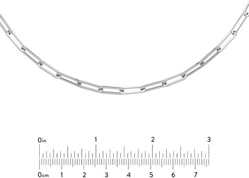 JewelryWeb 925 Sterling Silver Rhodium Plated 3.9mm Flat Wire Long Link Adjustable Choker 17 Inch-Choker Necklace for Women in Saudi Arabia