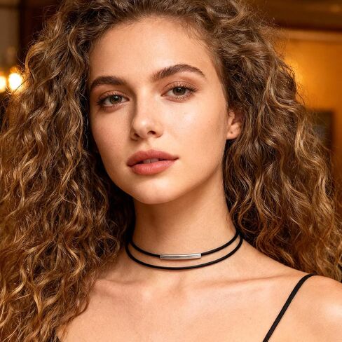 6 PCS Black Choker Necklace, Adjustable Black Velvet Choker Multiple Styles Velvet Chokers Necklaces Stylish Layered Velvets Collar Necklace for Women Daily Party Festival Gifts Decoration in Saudi Arabia