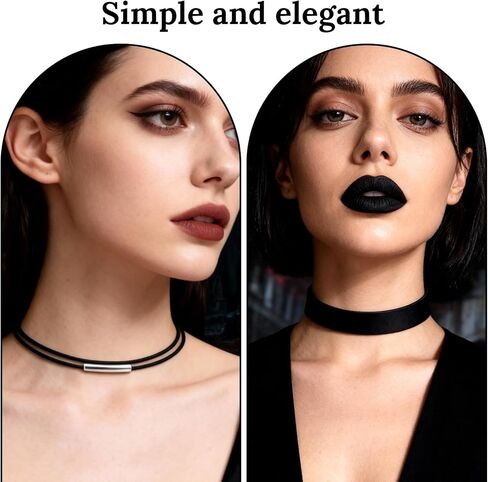 6 PCS Black Choker Necklace, Adjustable Black Velvet Choker Multiple Styles Velvet Chokers Necklaces Stylish Layered Velvets Collar Necklace for Women Daily Party Festival Gifts Decoration in Saudi Arabia