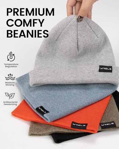 Merino Wool Beanie for Men & Women Thermal Knitted Winter Warm Wool Hat Hiking Running Skull Cap in Saudi Arabia