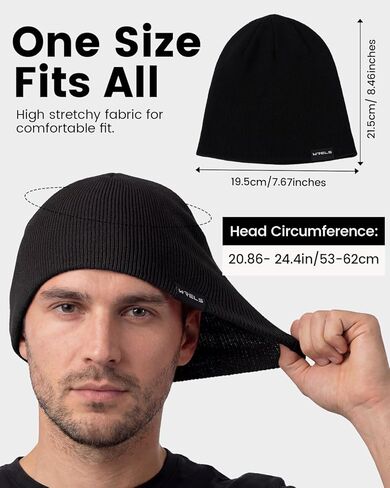 Merino Wool Beanie for Men & Women Thermal Knitted Winter Warm Wool Hat Hiking Running Skull Cap in Saudi Arabia