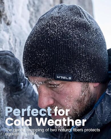 Merino Wool Beanie for Men & Women Thermal Knitted Winter Warm Wool Hat Hiking Running Skull Cap in Saudi Arabia