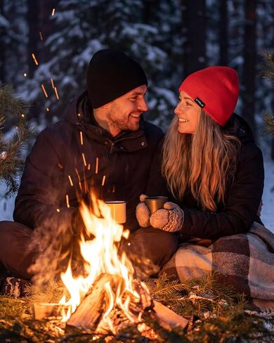 Merino Wool Beanie for Men & Women Thermal Knitted Winter Warm Wool Hat Hiking Running Skull Cap in Saudi Arabia