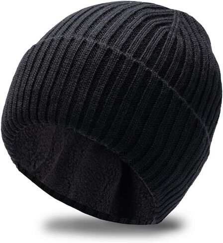 Oversize Wool Kitted Beanie Big Head Men Women Sports Cuffed Cap Dad Winter Warm Fleece Linned Skullies in Saudi Arabia