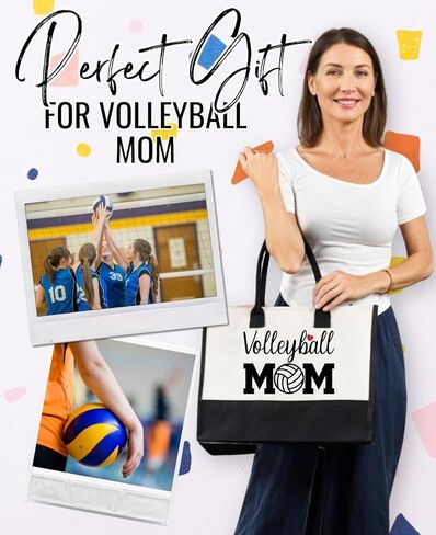 InnoBeta Volleyball Gifts Canvas Tote Bag for Volleyball Mom, Women, Volleyball Gifts for Birthday, Christmas, Mother's Day, Thanksgiving in Saudi Arabia