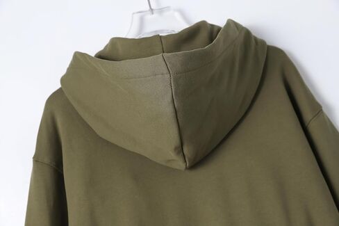 Full-Zip Hoodie Sweatshirt, Army Green, Classic Cotton Blend in Saudi Arabia