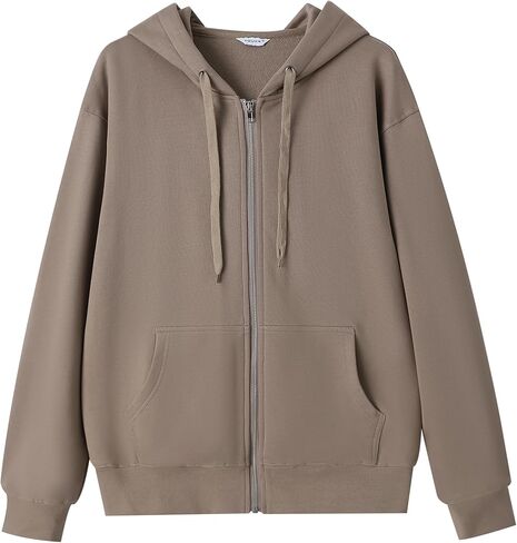 Full-Zip Hoodie Sweatshirt, Army Green, Classic Cotton Blend in Saudi Arabia
