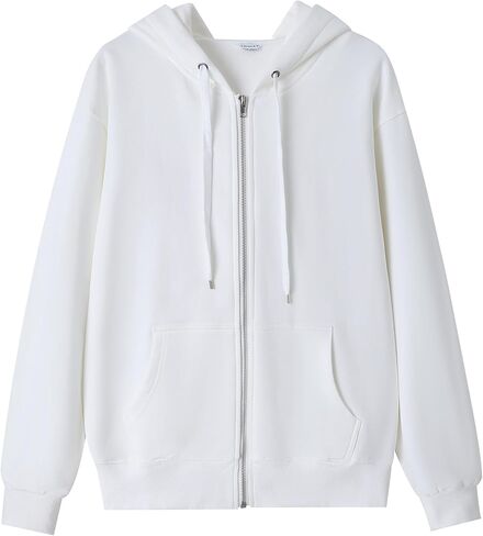 Full-Zip Hoodie Sweatshirt, Army Green, Classic Cotton Blend in Saudi Arabia