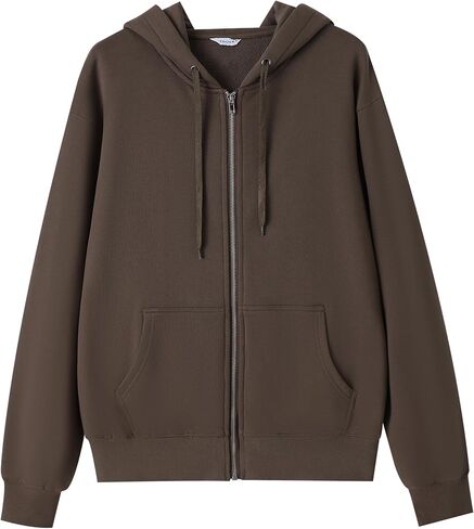 Full-Zip Hoodie Sweatshirt, Army Green, Classic Cotton Blend in Saudi Arabia