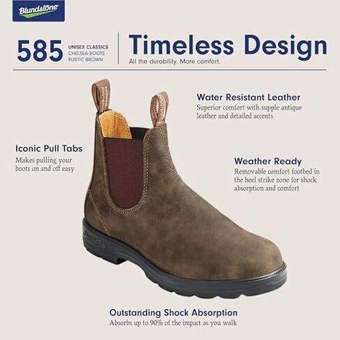 Blundstone Unisex Classic Boot, Color Rustic Brown, Size: AU 11 (US Men's 12) Model #585 in Saudi Arabia