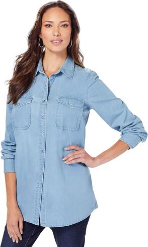 Roaman's Women's Plus Size Olivia Denim Big Shirt in Saudi Arabia