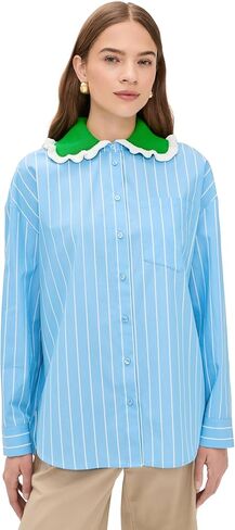 ESSENTIEL ANTWERP Women's Joyful Crochet Collar Shirt in Saudi Arabia