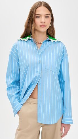 ESSENTIEL ANTWERP Women's Joyful Crochet Collar Shirt in Saudi Arabia