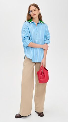ESSENTIEL ANTWERP Women's Joyful Crochet Collar Shirt in Saudi Arabia