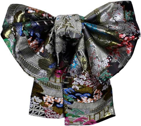 Womens Japanese Kimono Obi Belt Pre Tied Bow Jacquard Long Tailed Belt Sash Yukata Robe Accessories in Saudi Arabia