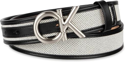 Calvin Klein womens 1.25-inch Puffed Ck Logo Harness Leather Belt for Jeans & Dresses in Saudi Arabia