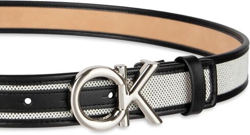 Calvin Klein womens 1.25-inch Puffed Ck Logo Harness Leather Belt for Jeans & Dresses in Saudi Arabia