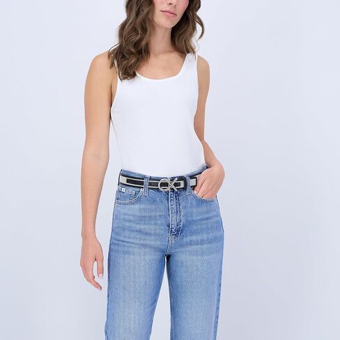 Calvin Klein womens 1.25-inch Puffed Ck Logo Harness Leather Belt for Jeans & Dresses in Saudi Arabia