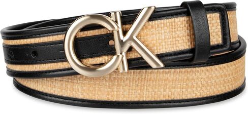 Calvin Klein womens 1.25-inch Puffed Ck Logo Harness Leather Belt for Jeans & Dresses in Saudi Arabia