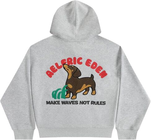 Aelfric Eden Towel Embroidery Dachshund Pullover Hoodie Vintage Dog Graphic Hoodies Streetwear Hooded Sweatshirt Unisex in Saudi Arabia